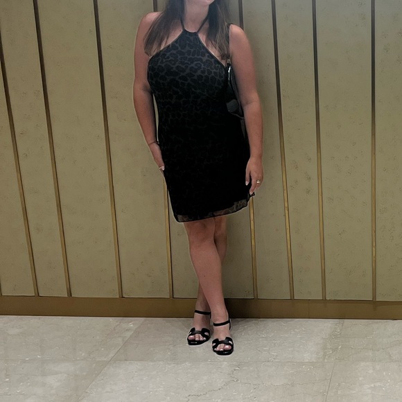 SHEIN Leopard Print Halter Backless A-Line Mini Dress - Picture 3 of 10